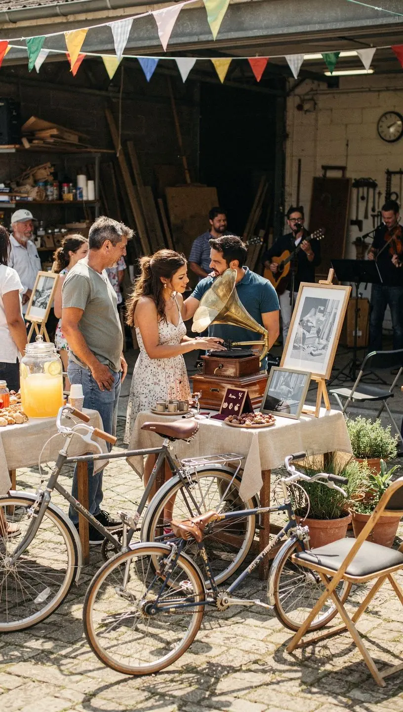 Assessing damage on antique furniture in workshop